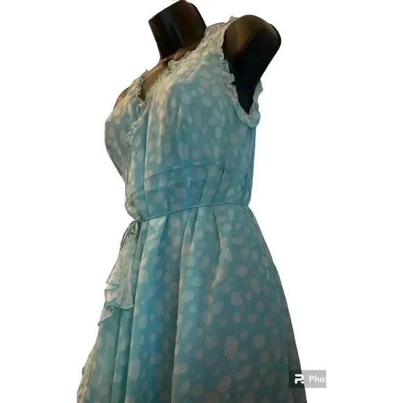 Maternity A Pea In The Pod Blue Sleeveless, Long Nursing Wrap/Robe Size Small - Picture 4 of 14